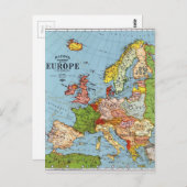 Algemene kaart van de  Europa 20e eeuw (Voorkant / Achterkant)