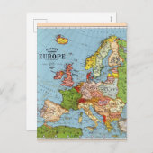 Algemene kaart van de  Europa 20e eeuw (Voorkant / Achterkant)