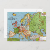 Algemene kaart van de  Europa 20e eeuw (Voorkant / Achterkant)