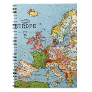 Algemene kaart van de Europa 20e eeuw Notitieboek