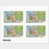 Algemene kaart van de  Europa 20e eeuw Rechthoekige Sticker (Vel)