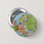 Algemene kaart van de Europa 20e eeuw Ronde Button 5,7 Cm (Voorkant /achterkant)