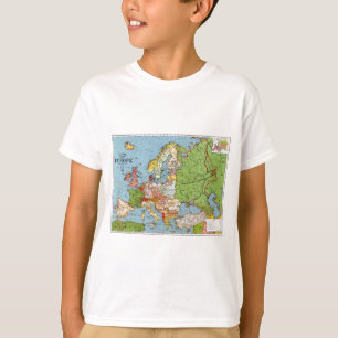 Algemene kaart van de Europa 20e eeuw T-shirt