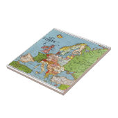 Algemene kaart van de Europa 20e eeuw Tegeltje (Zijkant)