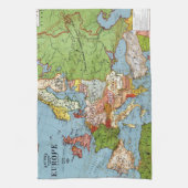 Algemene kaart van de  Europa 20e eeuw Theedoek (Verticaal)