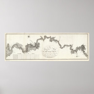 Algemene kaart van de Ohio Poster