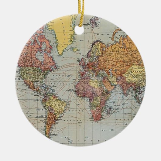  algemene kaart van de wereld keramisch ornament (Voorkant)