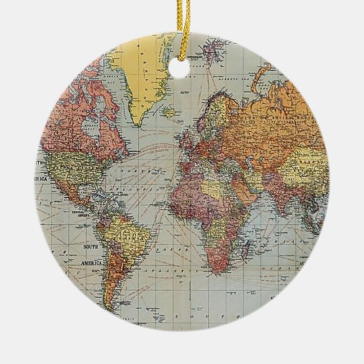  algemene kaart van de wereld keramisch ornament (Voorkant)