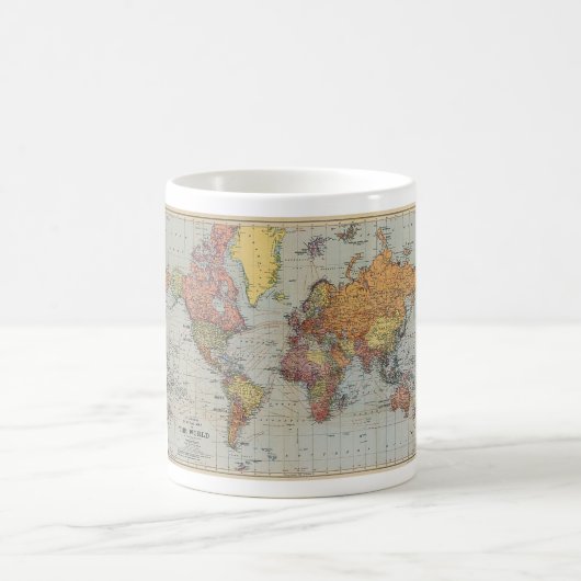 algemene kaart van de wereld koffiemok (Center)