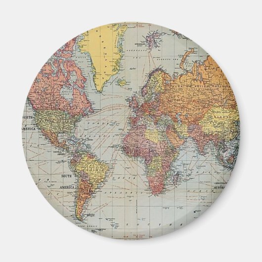 algemene kaart van de wereld magneet (Voorkant)