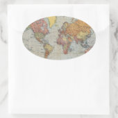  algemene kaart van de wereld ovale sticker (Tas)
