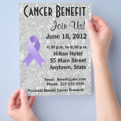 Algemene kankervoorlichting Gray Floral Flyer (Hand)