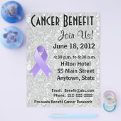 Algemene kankervoorlichting Gray Floral Flyer (Enkel)