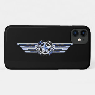 Algemene luchtpiloot Chrome als ster vleugels Zwar iPhone 11 Hoesje