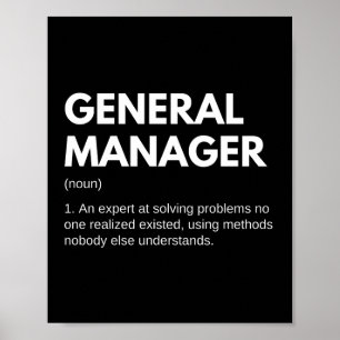 Algemene Manager Grappige Definitie Poster
