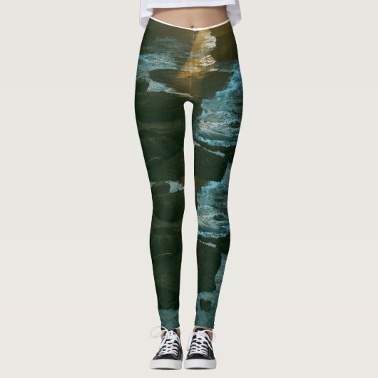"Algengroene Leggings met hoge taille - Stijlvol e (Voorkant)