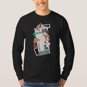 Alger Air Ticket Boarding Pass Plane Algerije Alge T-shirt