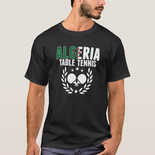 Algeria Table Tennis Algerian Ping Pong Supporte T-shirt (Voorkant)