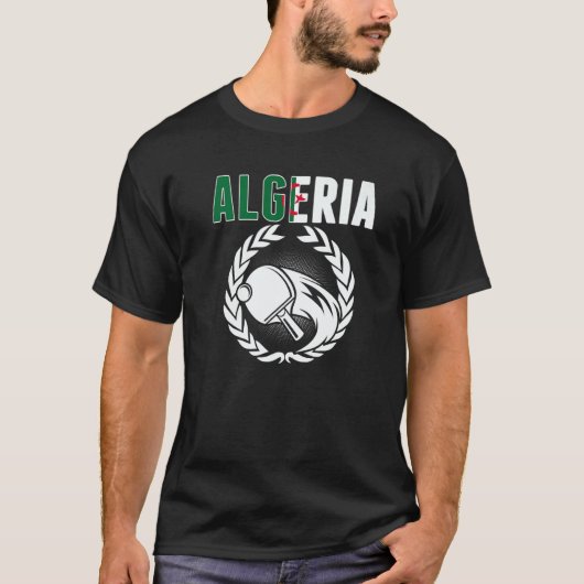 Algeria Table Tennis Algerian Ping Pong Supporte T-shirt (Voorkant)