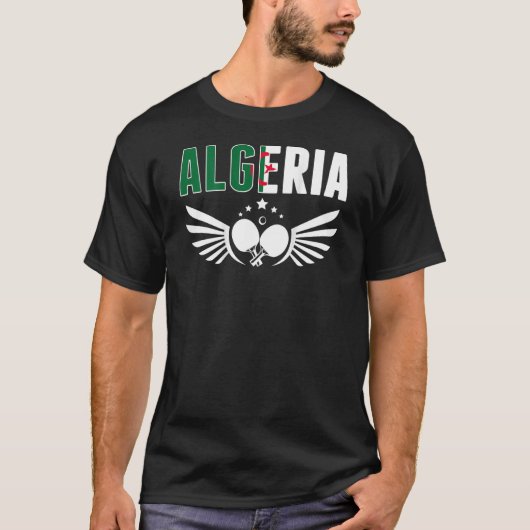 Algeria Table Tennis  Support Algerian Ping Pong T T-shirt (Voorkant)