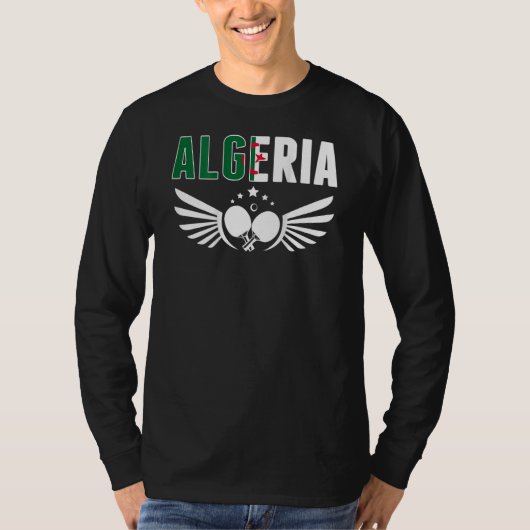 Algeria Table Tennis  Support Algerian Ping Pong T T-shirt (Voorkant)