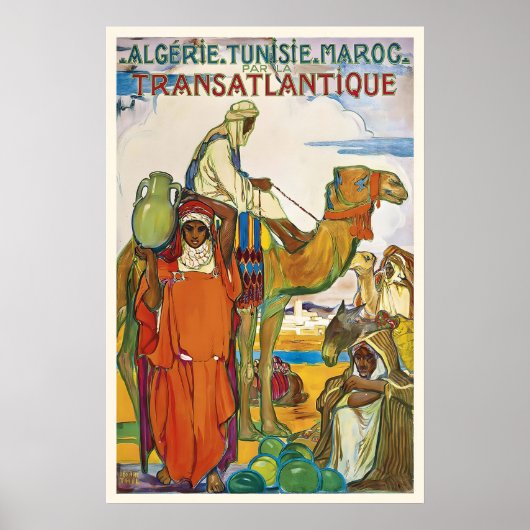 Algeria Tunisia Morocco Vintage Travel Poster (Devant)