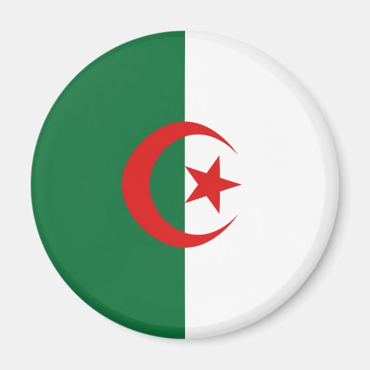Algérie Aimant Drapeau Fisheye (Devant)