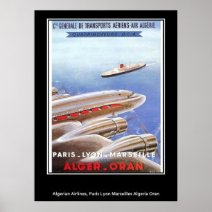 Algérie Airlines poster vintage