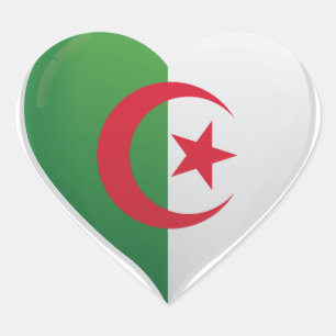 Algérie amour drapeau orgueil autocollant coeur