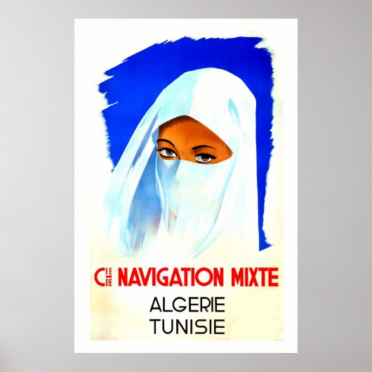 Algerie, Tunisie, Affiche de voyage (Devant)