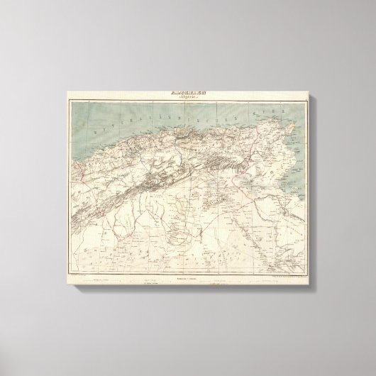 Algerije Atlas Map Canvas Afdruk (Voorkant)