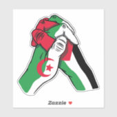 ALGERIJE EN PALESTINA HANDEN STICKER (Vel)