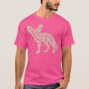 Algerije Fennek Vos Woord Kunst Grappig Dier T-shirt