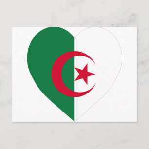 Algerije Flag Heart Briefkaart