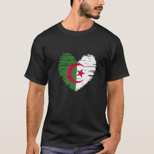 Algerije Hart Algerijnse Vlag Algerijnse Trots T-shirt
