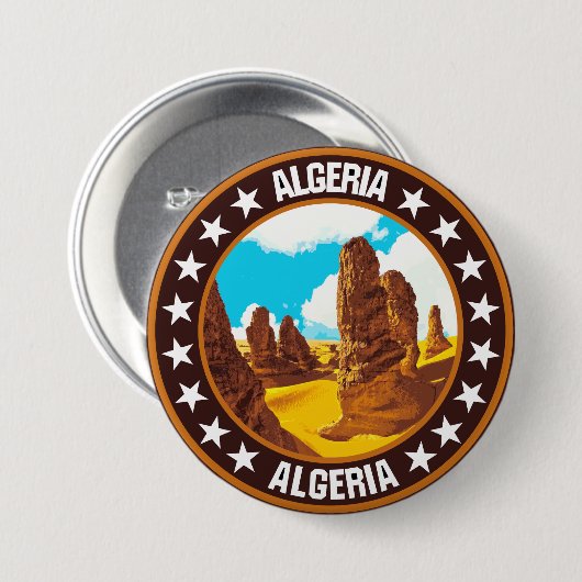 Algerije Ronde Button 7,6 Cm (Voorkant /achterkant)
