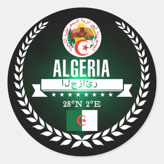 Algerije Ronde Sticker (Voorkant)