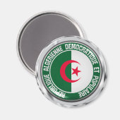 Algerije Round Emblem Magneet (Voorkant / Achterkant)