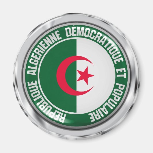 Algerije Round Emblem Magneet (Voorkant)