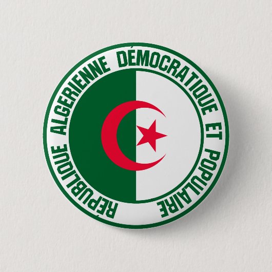 Algerije Round Emblem Ronde Button 5,7 Cm (Voorkant)