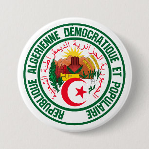 Algerije Round Emblem Ronde Button 7,6 Cm