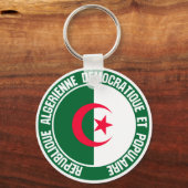 Algerije Round Emblem Sleutelhanger (Voorkant)