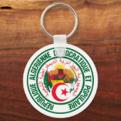 Algerije Round Emblem Sleutelhanger (Voorkant)