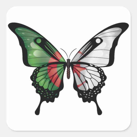 Algerije Swallowtail Vlinder Vlag Sticker (Voorkant)