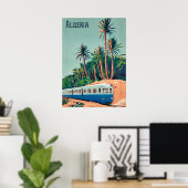 Algerije, trein die de palmen passeert poster (Thuiskantoor)