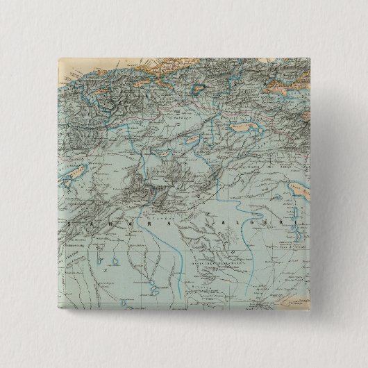 Algerije Vierkante Button 5,1 Cm (Voorkant)