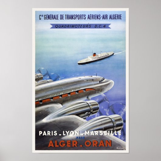 Algerije Vintage Travel Poster (Voorkant)