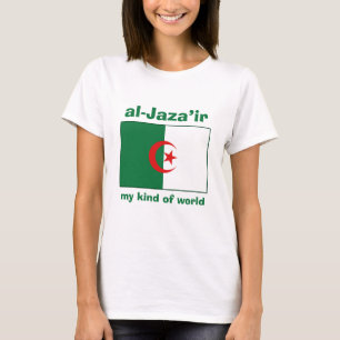 Algerije Vlag + Kaart + Tekst T-shirt