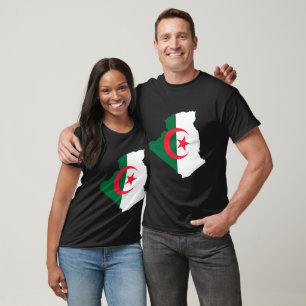 Algerije vlag op de landenkaart t-shirt