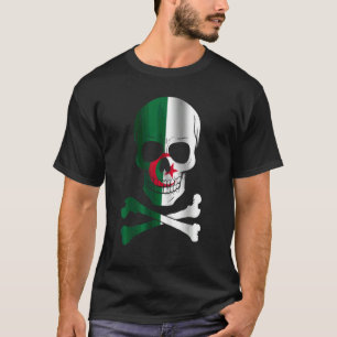 Algerije Vlag Schedel Vlag Algerije T-shirt